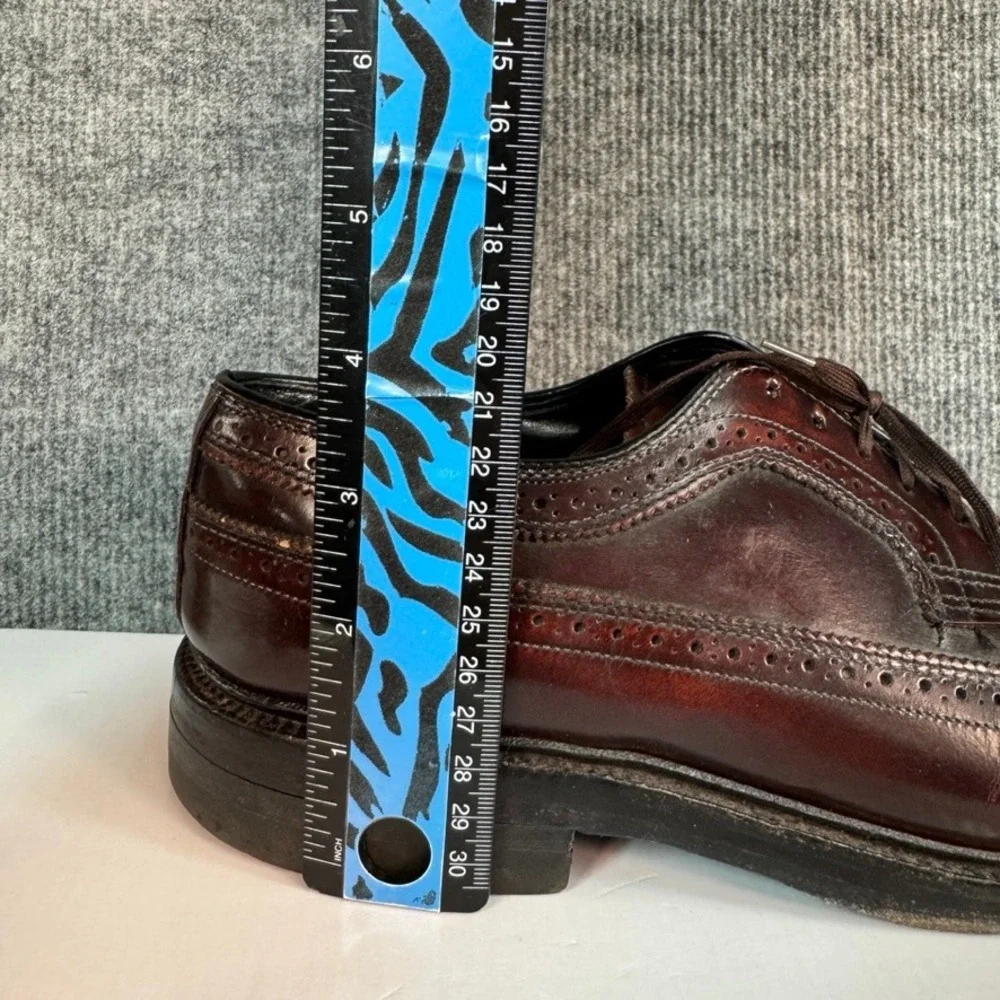 Vintage Florsheim Imperial Kenmoor Burgundy Wingtip Longwing Blucher Shoes 8